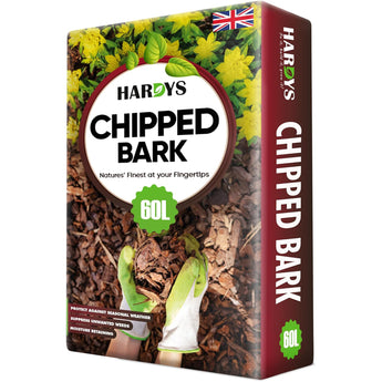 Packaging of Hardys Chipped Bark with branding and product details.