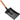 Black metal hand shovel with a wooden handle on a white background