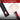 Mallet with black handle and red accents, featuring a rubber head on a gray background.