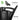 Black watering can with detachable rose head on a white background