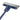 Blue floor scraper with metal head on a white background