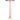 Red garden cultivator fork with six prongs, and a long T-shape handle with black grips on a white background