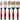 Set of five paint brushes with red handles and silver ferrules on a white background