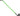 Garden lawn edger tool with green shaft and black head on a white background