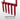 Red gardening tool with five evenly spaced tines on a white background
