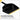Black dustpan with yellow rubber edge on a white background
