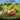 Basket of vegetables with gardening tools and text about suitability for plants, fruits, and vegetables.