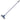 Blue scraper tool with a long handle on a white background