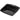 Black plastic tray with a handle on a white background