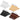 Several sets of wooden hangars in black, white, tan, and dark brown on a white background.